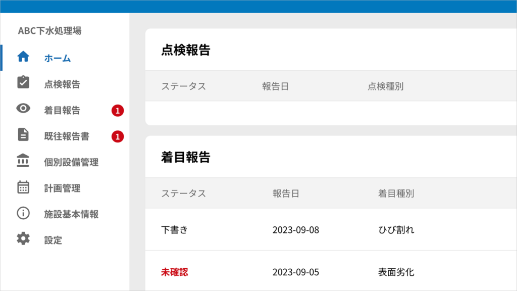 ステータスのアラート表示で
見落としを防止